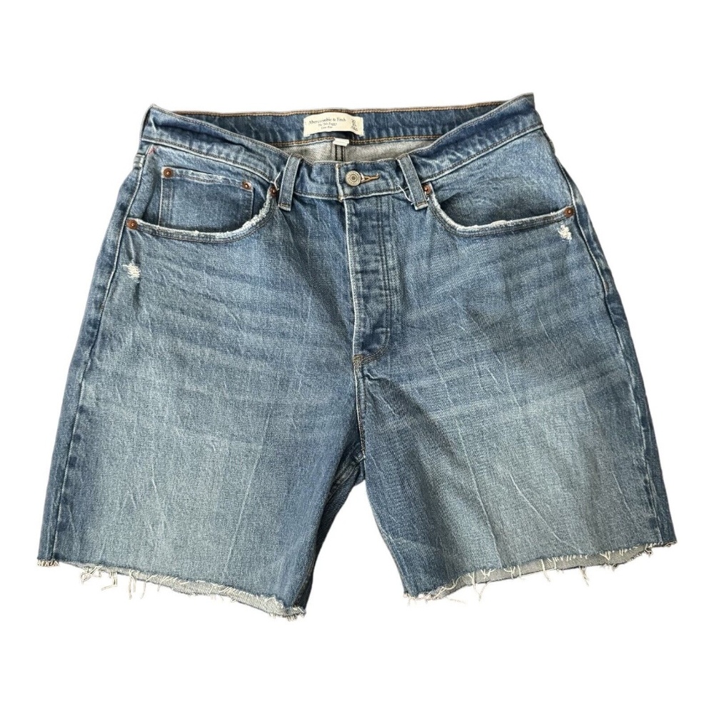 ABERCROMBIE & FITCH THE 90'S BAGGY LOW RISE LIGHT WASH SHORTS SZ 30/10